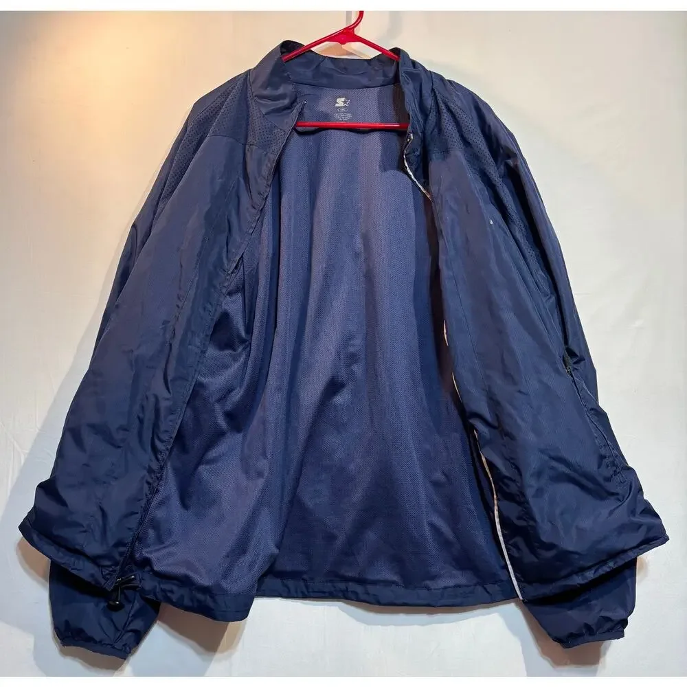 Starter Men’s 2XL Blue Full Zip Lightweight Windbreaker Jacket Mesh Lined